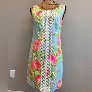 Lilly Pulitzer Cathy Shift Dress In Pool Blue Pink Lemonade 🍋